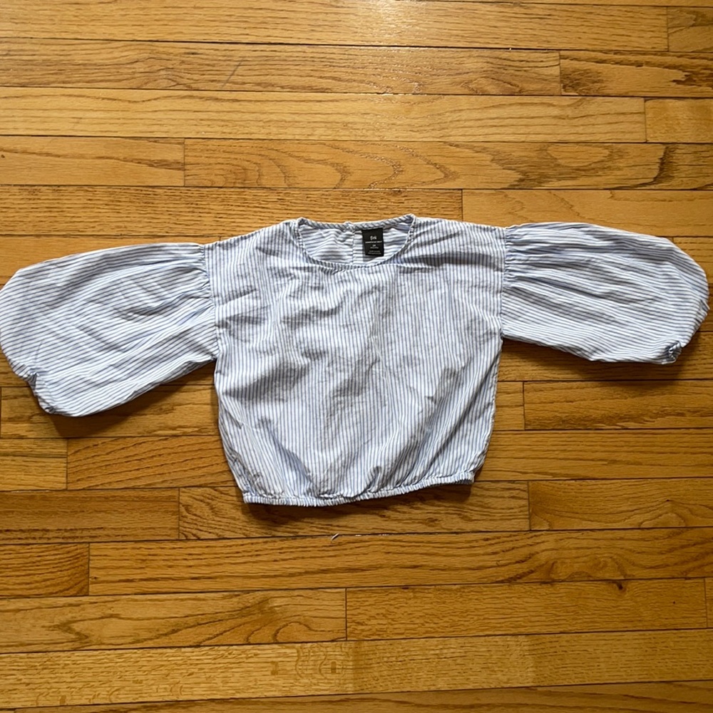NW Something Navy ballon sleeve shirt - Size 24M